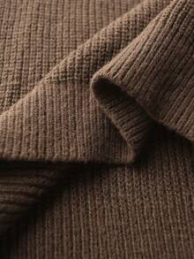 Claim Dot 男士纯色翻领纽扣开衫，落肩宽松厚实都市时尚休闲粗针开衫，送给丈夫、男友的礼物，秋冬季长袖上衣