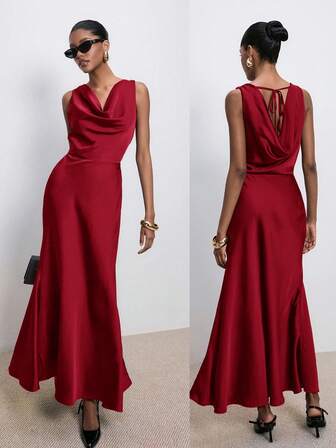 ATUI Studio Women's Sleeveless Solid Color Slim Fit Dress