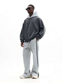 Quần jogger dáng ống loe SUMWON với chi tiết sọc bên hông, kiểu dáng thoải mái, năng động, thích hợp mặc hàng ngày. Màu trơn. - Xám - Xem 5