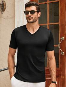 Manfinity VCAY 5pcs/Set Men Casual Versatile Solid Color Short Sleeve T-Shirts Tee, Summer - Multicolor - View 8