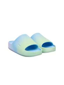 Nike Calm Se Women's Slides Psychic Blue / Lilac Bloom / Vapour Green / Psychic Blue HJ8173 - Psychic Blue/Psychic Blue-Lilac Bloom - View 2