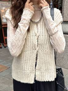 FRIFUL Women's Solid Color Stand Collar Mesh Fitted Blouse Long Sleeve Women - White - View 4