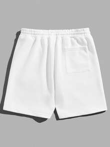 Manfinity VCAY 2pcs Men's Knitted Shorts With Letter & Heart Print - Black - View 9