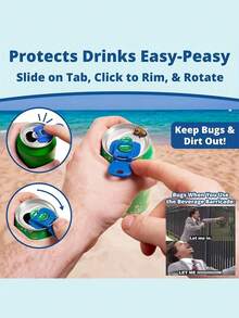 1/6/12Pcs Beverage Can Opener, Colorful Beverage Can Protector Sleeves Suitable For Soda, Beer, Cola, Prevent Insects, Bees, Dust At Parties, Barbecues, Beaches - Multicolor - View 4
