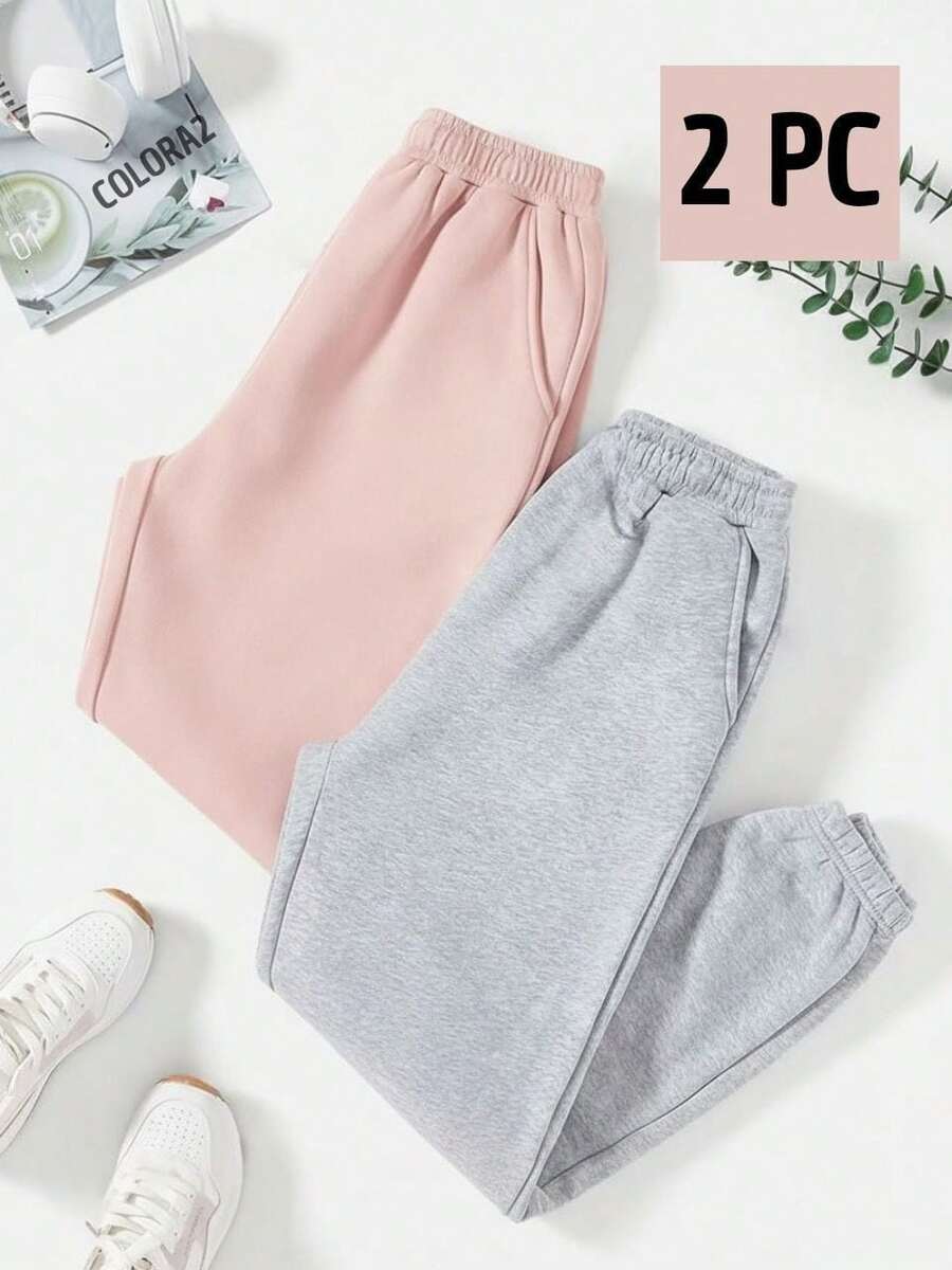 Mujer pantalón deportivo casual alta elasticidad con cintura elástica y bolsillos estilo holgado largo para primavera verano diario - Multicolor 4 - Ver 1