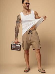 EASEVO 3-Pack Plus Size Men's Casual Loose Woven Shorts With Pockets - Multicolor - View 11