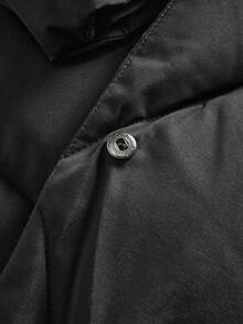 Anewsta Thick Long Hooded Quilted Women Jacket - Black - View 5