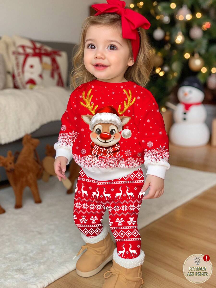 Trui Kerstmis dames sneeuwvlok eland print lange mouwen sweatshirt kersttrui winter ronde hals pullover tieners meisjes tops losse kerstsweater bovendeel, roze, XL