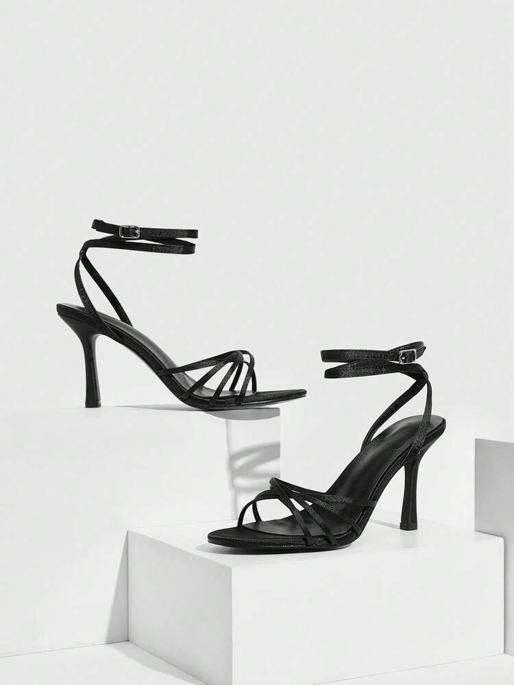 CUCCOO SZL Women's Fashionable & Elegant Glitter Heeled Sandals