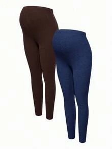 Modmama 孕妇休闲纯色高腰打底裤