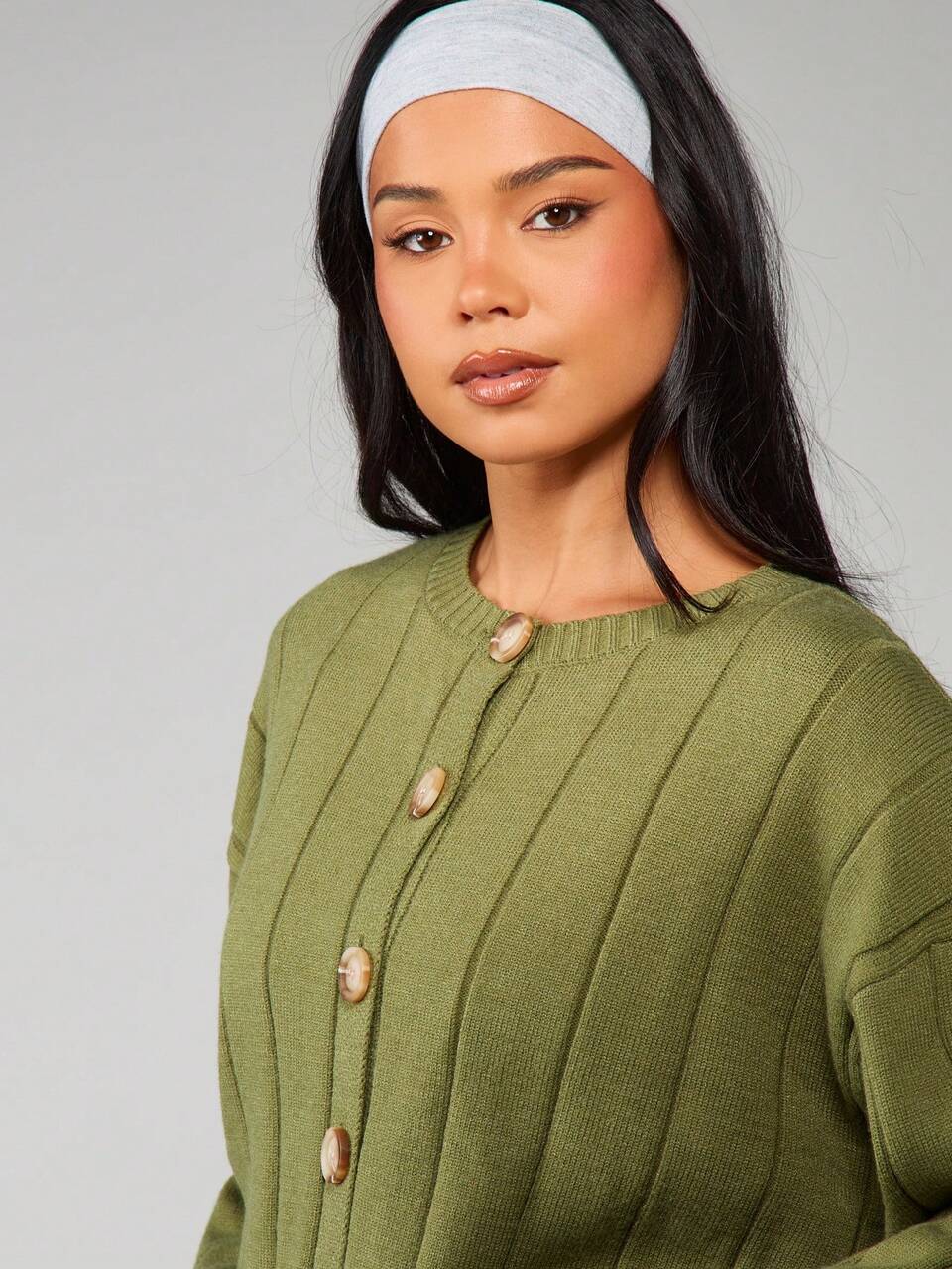 MISSGUIDED Chunky Ribbed Button Front Cardigan With Oversized Relaxed Fit For Fall Winter Cozy Layering Christmas
