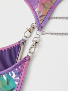 FeverCity 男士修身镂空性感链条装饰连体裤 - 彩色 - 查看 5