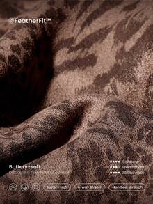 GLOWMODE 31" FeatherFit™ Leopard Ultra-High-Waisted Curved Seam Flared Leggings Pants Low Impact Yoga Daily Fall Winter - Multicolor - View 5