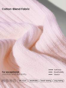 GLOWMODE 3 Pairs Socks Soft Ventilated Mesh With Embroidered Logo Workout Daily Casual - Pink - View 3