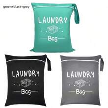 1/3pcs Travel Laundry Bag, Wet Dry Bag, Drawstring Washable Bag For Dirty Clothes, Swimwear, Gym Clothes, Available In Blue, Pink, Black, Gray - Multicolor - View 20