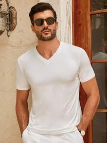 Manfinity VCAY 5pcs/Set Men Casual Versatile Solid Color Short Sleeve T-Shirts Tee, Summer - Multicolor - View 5