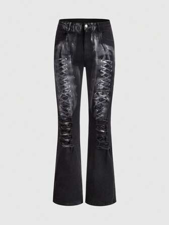 Street Life Herren Jeans im Used-Look mit Tasche und Riemendesign