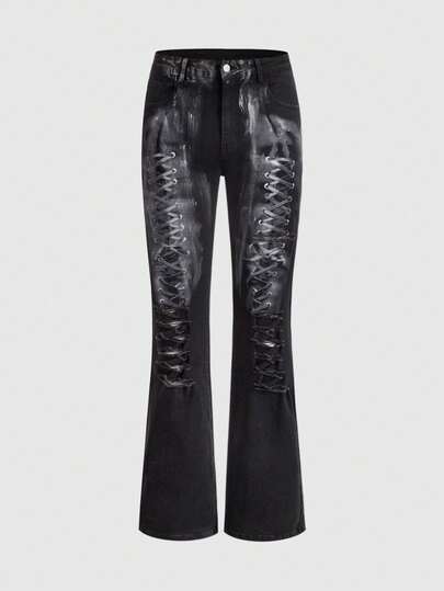 Street Life Jeans décontractés pour hommes avec design de poche et de sangle usé