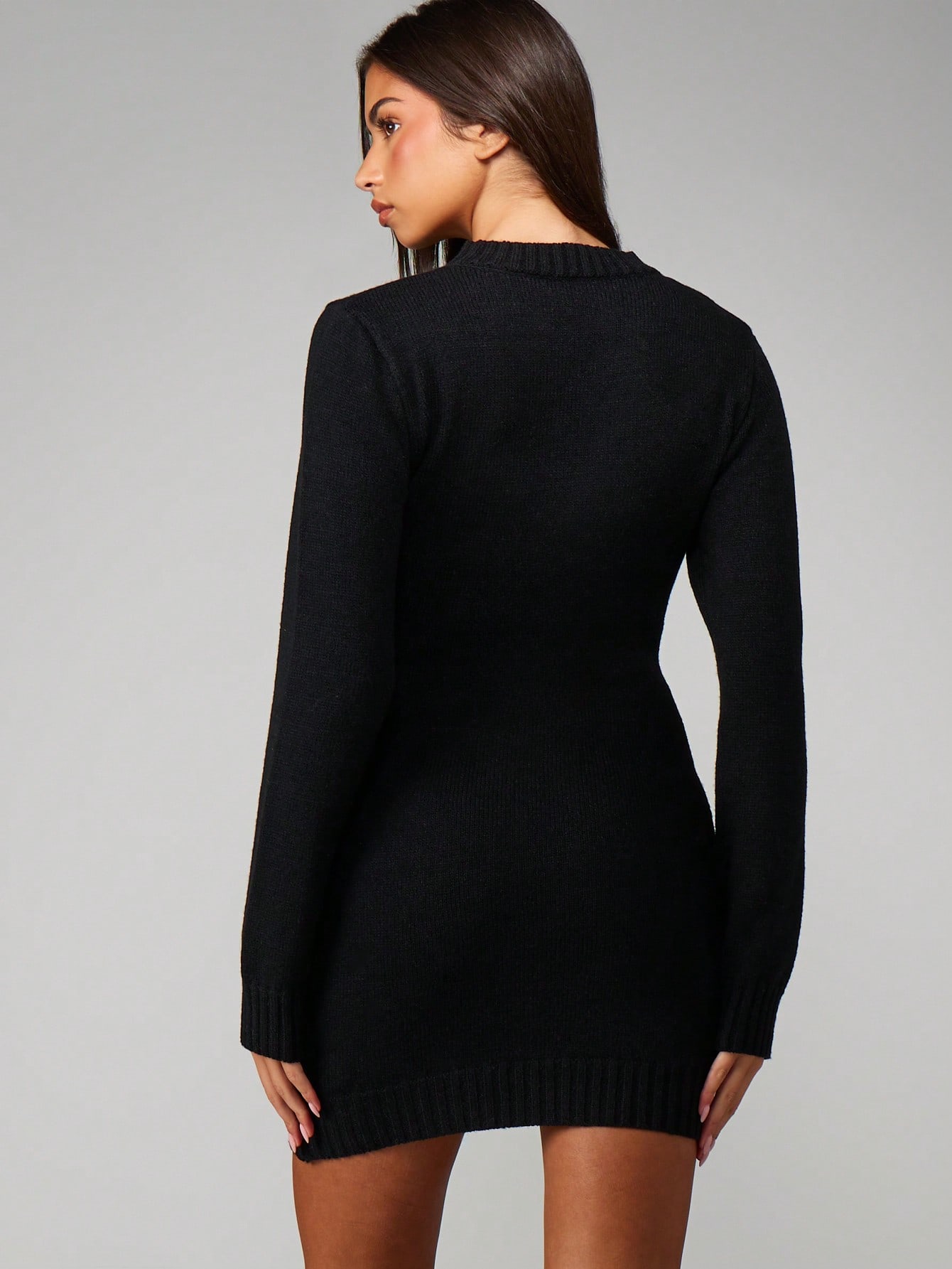 lace up your sleeve black lace long sleeve bodycon dress Loving Look Black Lace Long-Sleeve Twisted Split Maxi Dress – Club L London