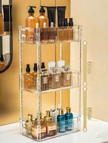 1pc 2/3 Layers Transparent Cosmetic Organizer Storage Rack For Countertop, Display Shelf For Desk Gadgets, Perfume And Skincare Makeup Products Tray - Clear - View 9