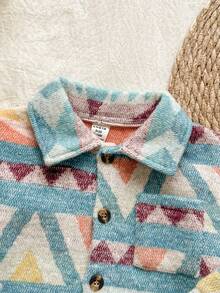 Vintaside Kids Baby Boy Retro Fashionable Versatile Long Sleeve Jacket, Suitable For Travel, Vacation Or Daily Casual Wear, Autumn/Winter - Multicolor - View 7