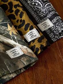 Manfinity VCAY Men's Woven Casual Loose Elastic Waist Straight Leg Shorts, Couple Things - Multicolor - View 5