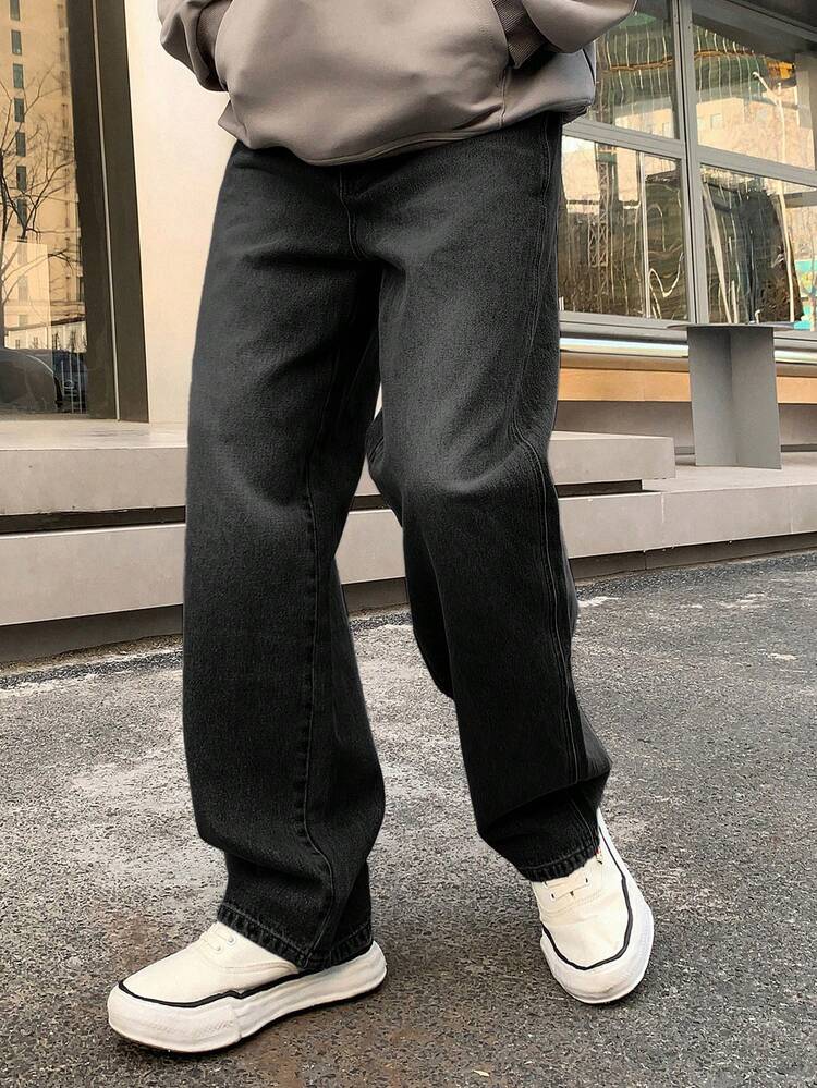 Men's Casual Commuter Washed Straight Leg Jeans