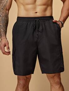 EASEVO 3-Pack Plus Size Men's Casual Loose Woven Shorts With Pockets - Multicolor - View 3