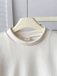 SHEIN Tween Girl Thermal Lined High Neck Fitted Long Sleeve T-Shirt, Soft & Comfortable All-Match Versatile Thermal Undershirt, Apricot Long Sleeve Tops Basic Tops Teen Girl Clothes Long Sleeve Teen Girl Tops Aesthetic - Apricot - View 6