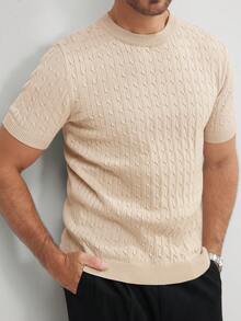 Manfinity Mode Men's Solid Color Short Sleeve Knitted Top