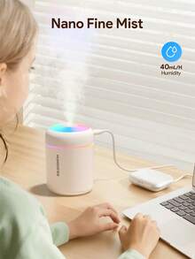 Teckwe 迷你精油香薰喷雾扩散器和加湿器，凉爽喷雾，彩色夜灯，加湿空气，保持清新，放松身心圣诞礼物 - 彩色 - 查看 4