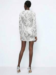 Maija Women's Sequin Mini Dress For Christmas Party Season ,  White Dresses, Graphic Tees, Sequin Dress, Sparkly Dress, Elegant Dress Women, Fall Wedding Guest Dress, Wedding Guest Dresses, Halloween Costume Women, Christmas Women's Clothing, Christmas Dress, Autumn Clothes For Women, Fall Dresses For Women - White - View 3