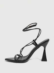 CUCCOO SZL Casual Minimalist Versatile Pointed Toe Buckle Closure Women Heeled Sandals Valentine's Day