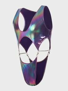 FeverCity 男士修身镂空性感链条装饰连体裤 - 彩色 - 查看 7