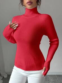 Chiquease Y2K Elegant Outdoor Knit Pullover Sweater, Suitable For Commuting, Holiday, And Daily Wear - Red - View 5