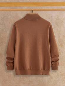 HIMLAND 3pcs/Set Men's Crew Neck Basic Solid Color Pullover Sweaters Men Sweater Top Men Turtleneck Pullovers Sweater Plain Sweater, Fall Winter Clothes