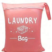 1/3pcs Travel Laundry Bag, Wet Dry Bag, Drawstring Washable Bag For Dirty Clothes, Swimwear, Gym Clothes, Available In Blue, Pink, Black, Gray - Multicolor - View 7