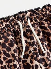 SHEIN Quần nỉ ống rộng cạp chun thoải mái, đa năng và vừa vặn, thích hợp cho mùa xuân, hè, thu, đông - Nhiều màu - Xem 5