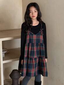 Dazy Kids 少女格子无袖上衣 - 彩色 - 查看 4