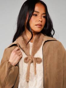 MISSGUIDED Faux Fur Head Wrap Hood Scarf Winter Warm Cozy Fashion Accessory Fall Cold Weather Neck Warmer