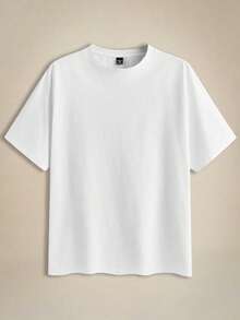 EASEVO 3 Peças/Conjunto Camisetas de Gola Careca de Manga Curta Casuais em Cores Sólidas, Plus Size, Adequadas para Uso Diário no Verão - Preto - Visão 3