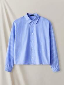 Manfinity VCAY 3pcs/Set Men's Woven Fashion Casual Striped Pocket Long Sleeve Shirts - Multicolor - View 5