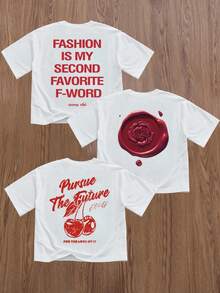 SWAVVY 3pcs/Set Men's Casual Loose Graphic Print T-Shirt, For Vacation And Everyday Wear - White - View 6