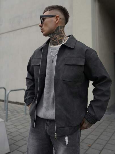 Artur Kramer 男士宽松机车皮夹克，全新秋冬款式