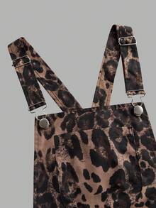 Sparklyn Teen Girl Retro Leopard Print Jumpsuit