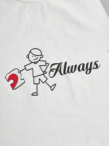 Manfinity VCAY 2pcs Men's Knitted Casual Printed T-Shirt Multi-Pack - White - View 5