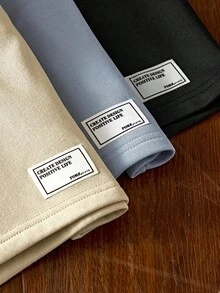 Manfinity Unisex 4件套男士针织休闲宽松纯色短裤，百搭日常穿着，青春时尚，情侣装 - 彩色 - 查看 5