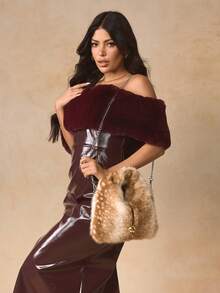 SHEIN SXY Túi xách nữ, Túi xách quai trên, Mềm mại, Sang trọng, Túi Piush, Lông thú & Lông tơ, Họa tiết động vật, Thời trang, Thanh lịch, Đơn giản, Cá nhân hóa, Đa năng, Cổ điển, Đi làm, Văn phòng, Hẹn hò, Hàng ngày, Mua sắm, Trà chiều (Hoa văn ngẫu nhiên) - Hươu - Xem 8