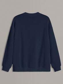 INAWLY 新款秋冬畅销女式豹纹樱桃图案圆领长袖卫衣 - 藏蓝色 - 查看 2