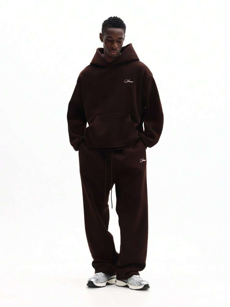 Oversized Brown Fleece Hoodie And Sweatpant Set